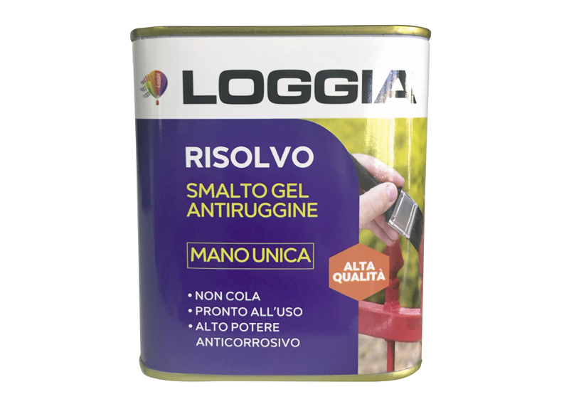 Supersmalto sintetico uretanico gel mano unica, direttamente su ruggine, ferro e legno, alto solido.