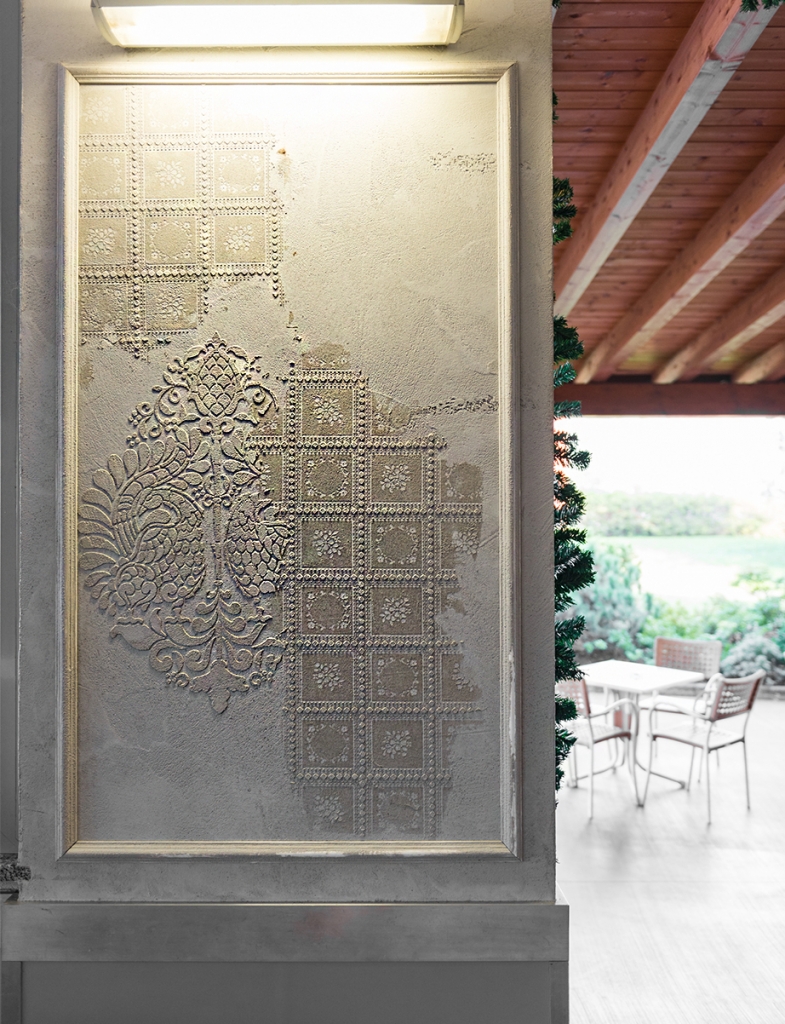 PLASMATORE FRATELLI DISCA Decor wall pareti Infinito Stencil esterno